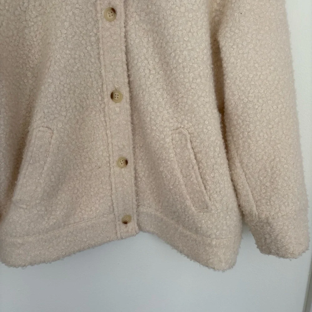Madewell ||‎ Boucle Bomber Jacket Cream Ivory Medium